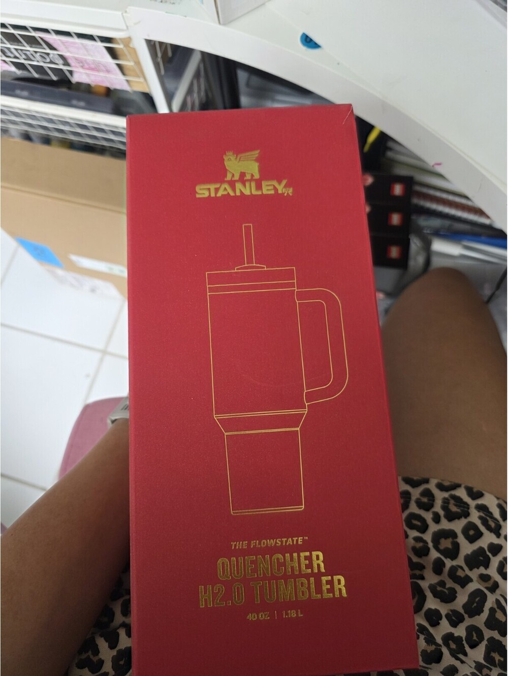 NEW Stanley Quencher H2.0 40oz Red Scarlet Tinsel Limited Edition Tumbler In Box